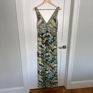 Flowy silk BCBG maxi-dress with sequin detail